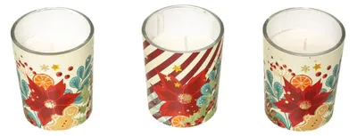 Produktbild von Duftkerzen mit Weihnachtsmotiv, Ø 5 cm, 3er-Set