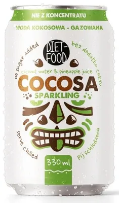WODA KOKOSOWA GAZOWANA 330 ml - DIET-FOOD (COCOSA)