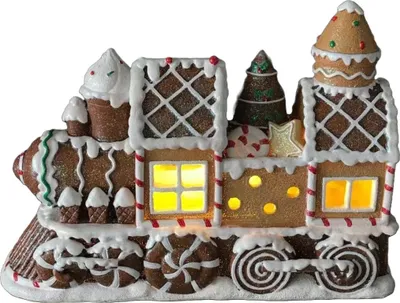 Produktbild von Figur Lebkuchenzug 18 x 10 x 25 cm braun