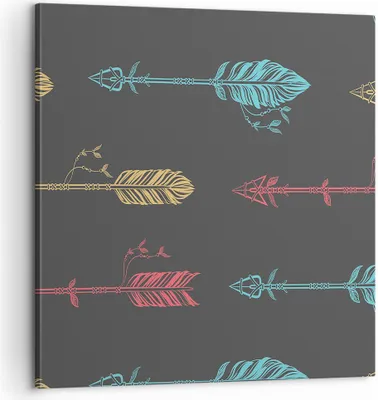 Produktbild von Bild auf Leinwand - Leinwandbild - Pfeil Feder - 60x60cm - Wand Bild - Wanddeko - Wandbilder - Leinwanddruck - Bilder - Kunstdruck - Wanddekoration - Leinwand bilder - Wandkunst - AC60x60-3874