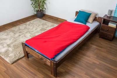 Produktbild von Holzbett 80 x 200 cm Kiefer massiv Nuss mit Lattenrost