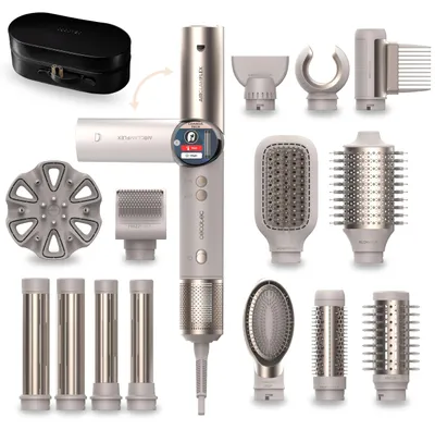 Produktbild von Cecotec Warmluftbürste AirGlisse 14in1 Flex Champagne, 1400W