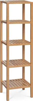 Obrázek produktu pro Autronic Regál, 5 polic, masiv bambus, přírodní odstín, nosnost 15 kg