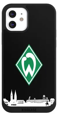 Produktbild von NIVOCASE Handyhülle für Apple iPhone 12  Hülle NIVOpure Case Schwarz Offizielles Lizenzprodukt SV Werder Bremen Skyline