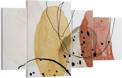Produktbild von Bild auf Leinwand - Leinwandbild - 4 Teile - Aquarell Abstraktion Formen - 120x70cm - Wand Bild - Wanddeko - Wandbilder - Leinwanddruck - Bilder - Wanddekoration - Leinwand bilder - DL120x70-4658