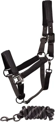 Image de Harry's Horse Denici Cavalli Shadow Licol et longe Noir Cob Noir Cob