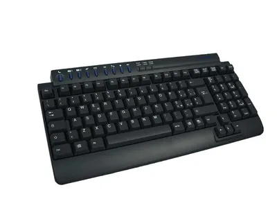 Produktbild von sempre hochwertige kompakte Tastatur KB-9973 Italienisches Layout 9 hot keys PS/2 black