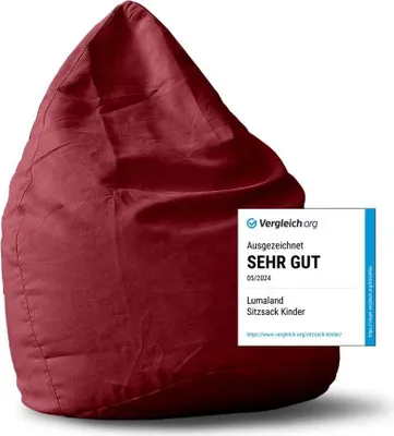 Obrázok produktu pre Lumaland Luxury XL sedací vak štýlový Beanbag - 120L výplň - červený