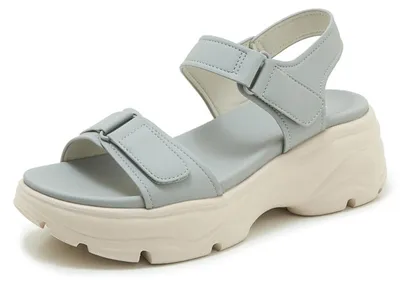 Imagen del producto de Sandalias de verano para mujer, ligeras, con punta abierta y cierre de velcro