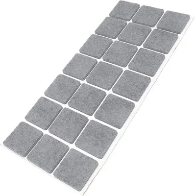 Productafbeelding van Zelfklevende vilten glijders, 21 stuks - grijs, 30x30 mm, vierkant