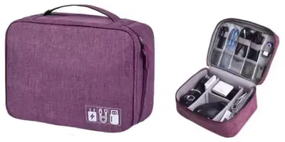 Produktbild von CHPN – Elektronik-Aufbewahrungstasche – Zubehörtasche – Ladegerät-Tasche – Urlaub – Reisetasche – Ohrhörer/Kabel – Lila – Elektrik-Tasche