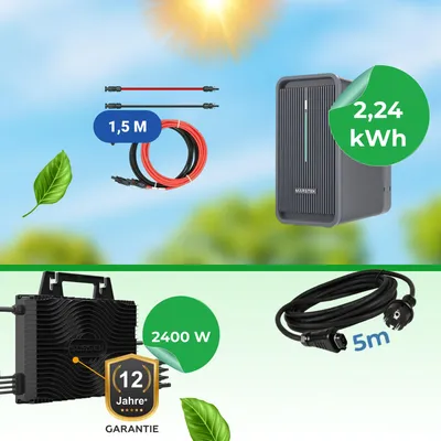 Produktbild von Marstek B2500-D 2,24 kWh Solarspeicher mit 2400W Wechselrichter Balkonkraftwerk PV Speicher, App, Wlan,