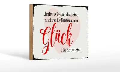 Produktbild von Holzschild Spruch 18x12cm jeder Mensch Glück du bist meine