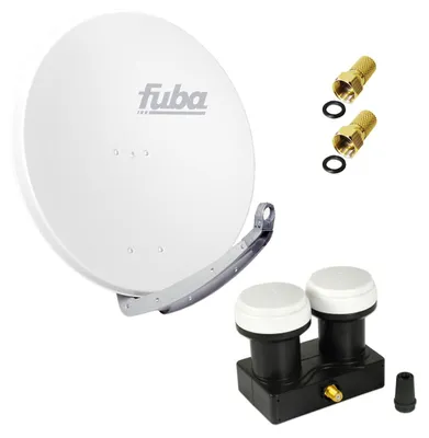 Produktbild von FUBA SAT Anlage DAA 850 W ALU Weiß PremiumX Single Monoblock 2x F-Stecker