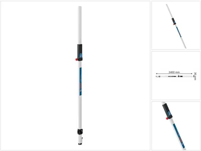 Obrázek produktu pro Bosch 0 601 094 100, Nivelační lať, Modrá, Bílá, Hliník, 2400 mm, 30 mm, 1 kusů
