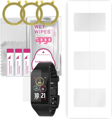 Produktbild von apgo 3 Stück Schutzfolie, klar, kompatibel mit MyKronoz ZeNeo+ Plus Smartwatch, Hydrogel Displayschutzfolie mit Positionierhilfe, Displayfolie, robust und kratzfest