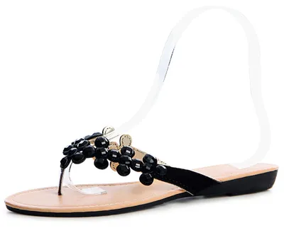 Produktbild von Glitzer Sandalen Zehentrenner 1178, Farbe:Strand - Schwarz, Größe:37 EU