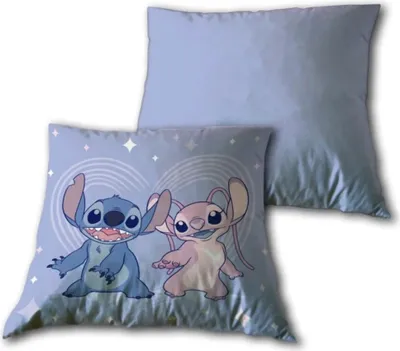 Produktbild von Disney Stitch Angel Velours Kissen Dekokissen 35x35 cm