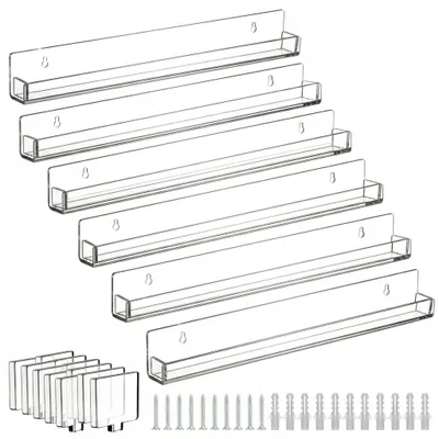 Immagine prodotto di Omgoods - Set di 6 mensole in acrilico per smalti e profumi - 38 cm