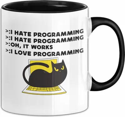 Produktbild von Programmierer Tasse Geschenk Für Informatiker Nerds Kaffee-Becher Für Geeks Kaffee-Becher (Schwarz)