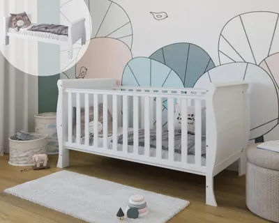 Immagine prodotto di ZEE Lettino Bambino Bianco 140x70 cm SCARLET 2in1 Trasformabile in Letto Junior Regolabile in Altezza Legno