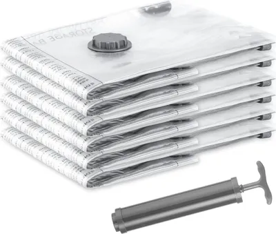 Produktbild von SilverRack Vakuumbeutel für Kleidung [6 Stück] in 40x60 cm - BPA Frei - Vakuumierbeutel Kleidung, Kissen und Jacken - Aufbewahrung Vakuumtüten