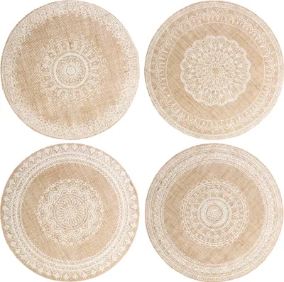 Produktbild von com-four® 4x Platzteller Mandala im Vintage-Design - Tischset - runde Platzsets für Küche, Esstisch, Wintergarten - Dekoration 38 cm (Auswahl variiert)