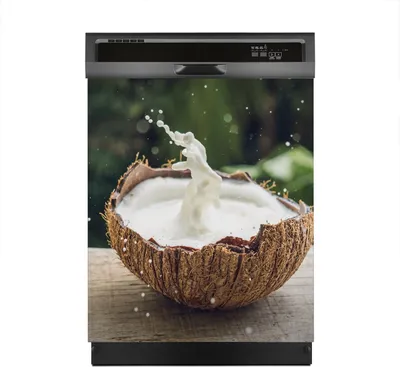 Produktbild von Magnete Dekorative 60x70 cm Küche Magnetmatte Spülmaschine - Kokosnuss Frucht und Milch