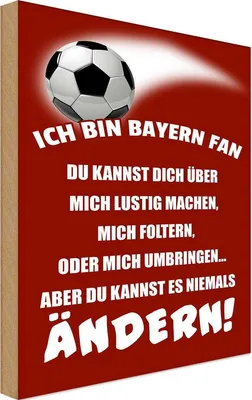Produktbild von vianmo Holzschild 18x12 cm ich bin Bayern Fan Fussball Sport Hobby