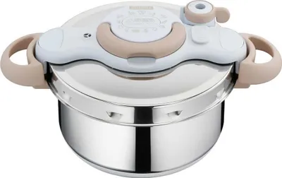 A studio shot of a pressure cooker.