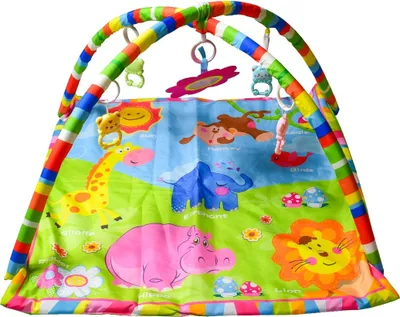 Produktbild von Aga4Kids Spieldecke MRBM07 Baby Krabbeldecke mit Spielbogen,Spieldecke mit 5 abnehmbaren Spielzeugen
