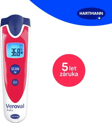 Produktbild von HARTMANN Veroval Digitales Infrarot-Babythermometer berührungslos, rot