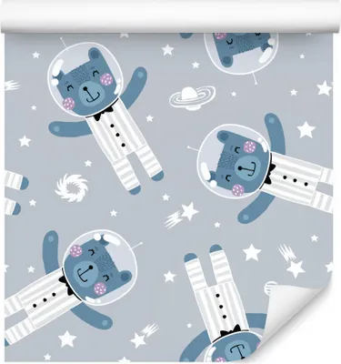 Immagine prodotto di 10m VLIES WALLPAPER rotolo asilo nido cosmo orsi stelle pianeti colorati XXL