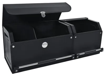 Immagine prodotto di Organizzatore per il bagagliaio dell'auto con coperchio, in ecopelle nera, dimensioni XXL: 92x29x31 cm