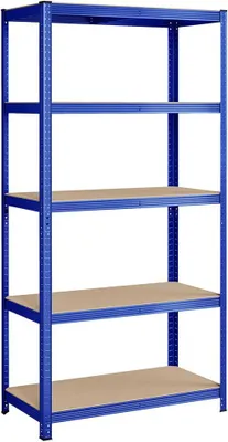 Immagine prodotto di scaffale in acciaio a 5 livelli, portata 600 kg, 50x100x200 cm, blu