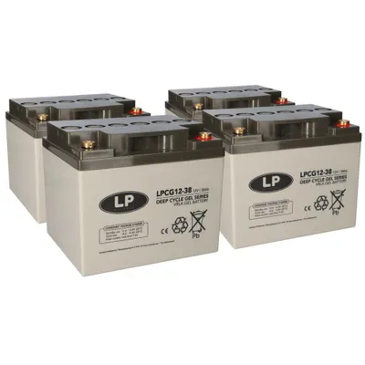 Produktbild von Bleigel Akku 4x 12V 38Ah kompatibel zu Rollstuhl E-Mobil Seniorenmobil u.a.