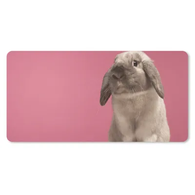 Produktbild von MuchoWow® Schreibtischunterlage Kaninchen - Tier - Rosa 80x40 cm - XXL Mauspad - Gaming Mauspad