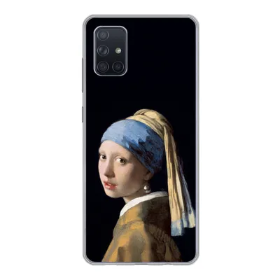 Produktbild von MuchoWow® Handyhülle Schutzhülle Hülle für Samsung Galaxy A71 Mädchen mit Perlenohrring - Vermeer - Kunst Silikon Softcase Handy Hülle - Kartenbesitzer