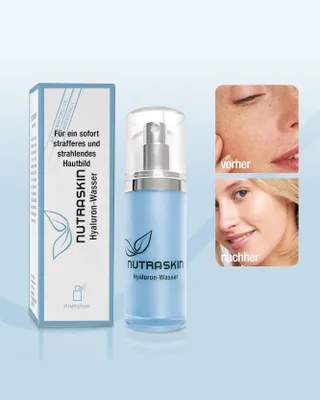 Produktbild von NUTRASKIN Hyaluronwasser – Anti-Aging Gesichtswasser für ein frischeres Hautbild I Hyaluronsäure hochdosiert I für die tägliche Anwendung - 30ml