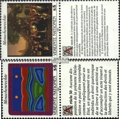 Produktbild von Briefmarken UNO - Wien 1993 Mi 150-151 mit Zierfeld (kompl.Ausg.) postfrisch Menschenrechte