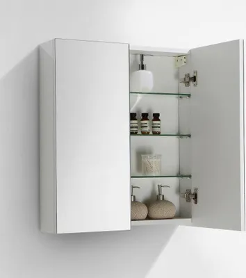 Produktbild von Spiegelschrank Bad 60 cm montiert Hochglanz weiß SIENA