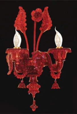 Obrázok produktu pre Casa Padrino luxusná baroková nástenná lampa červená 25 x 25 x v. 48 cm - Nádherná nástenná lampa z muránskeho skla v barokovom štýle - Barokové svetlá - Luxusná kvalita - Vyrobené v Taliansku