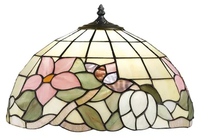 Produktbild von Tiffany-Lampenschirm aus buntem, dekoriertem Glas, Durchmesser 40 cm