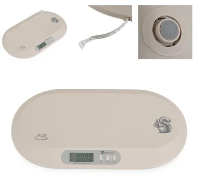 Produktbild von Cangaroo Babywaage Peanut Maßband LCD-Display Tara-Funktion Haltefunktion 20 kg grau