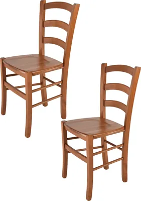 Immagine prodotto di t m c s Tommychairs - Set di 2 sedie VENICE per cucina e sala da pranzo, struttura robusta in legno di faggio laccato color ciliegio e seduta in legno