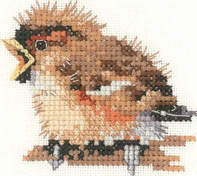 Produktbild von Heritage Kreuzstich Set Aida "Spatz (A)", Zählmuster, LFSP1002-A, 6,5x7,5cm