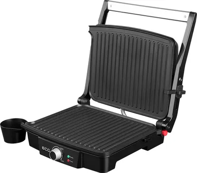 Produktbild von ECG KG 100 | Kontaktgrill |Kontaktrill |Temperatur einstellbar | Grillplatten mit antihaftbeschichteter Oberfläche |Bis zu 180° aufklappbar |