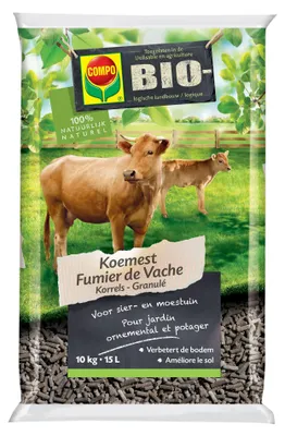 Produktbild von Compo Kuhmist - für Zier- und Nutzgarten - 10kg - - Ideal für Zier- und Nutzgarten - 100% Naturprodukt - Aktiviert das Bodenleben