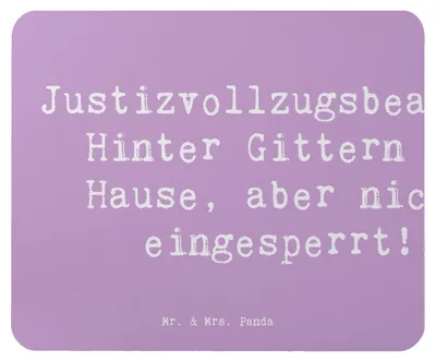Produktbild von Mr. & Mrs. Panda Mouse Pad Spruch Justizvollzugsbeamte Freiheit - Lavendeltraum - Geschenk, Berater, Gefängnispersonal, computermatte, Berufsgestaltung, pc mousepad