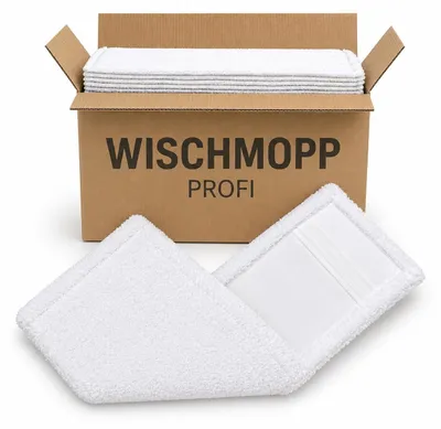 Produktbild von Profi Wischmopp Bezug 50 cm Mikrofaser – 10 Stück Mopbezug für Klapphalter | Wischbezug Ersatz für Bodenreinigung Haushalt, Gastronomie & Gewerbe | waschbar 60–95°C fusselfrei